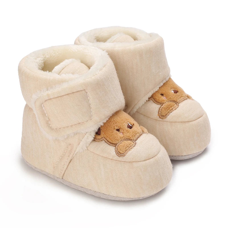 Winter Newborn Boys and Girls Cute Cartoon Cotton Shoes with Soft Sole and Warm Boots Preschool Walking Shoes Winter Newborn kids_shoes