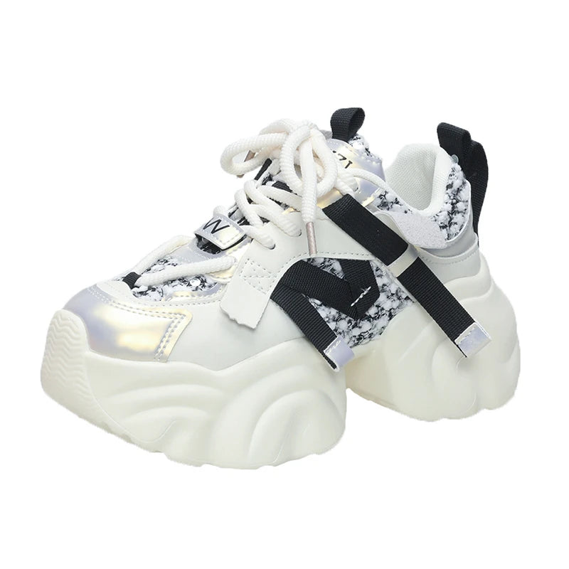 7CM Fashion Spring Autumn Sneakers Women Lace Up Chunky Platform Sports Dad Shoes Woman Comfort Casual Shoes Zapatillas Mujer sneakers_platform