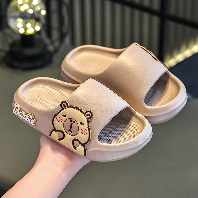 Children Slippers Cute Cartoon Girl EVA Home Slippers 2-16 Years Old Capibala Boys Non Slip Soft Soled Bathroom Slippers kids_shoes