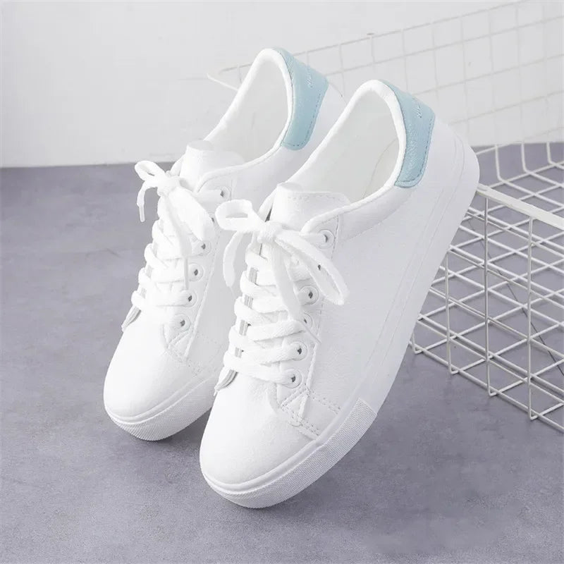 Women Sneakers Fashion Breathble Vulcanized Shoes Pu Leather Platform Shoes White Lace Up Casual Shoes Zapatos Mujer sneakers_women