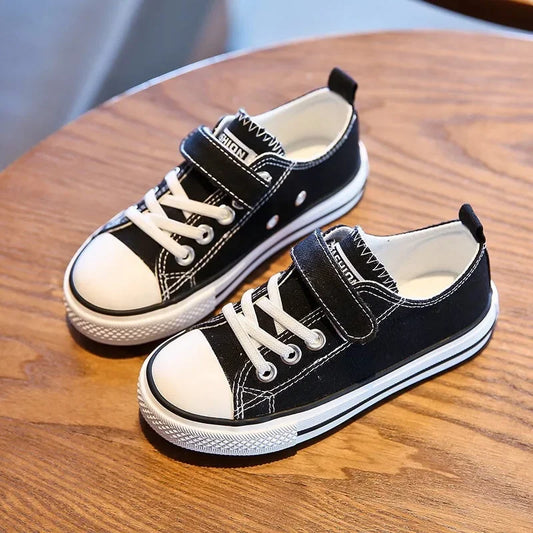 2023 New Children's Canvas Shoes Boy's Girls Small White Magic Stickers Student Baby Board Shoes Summer Rubber Outsole kids_shoes