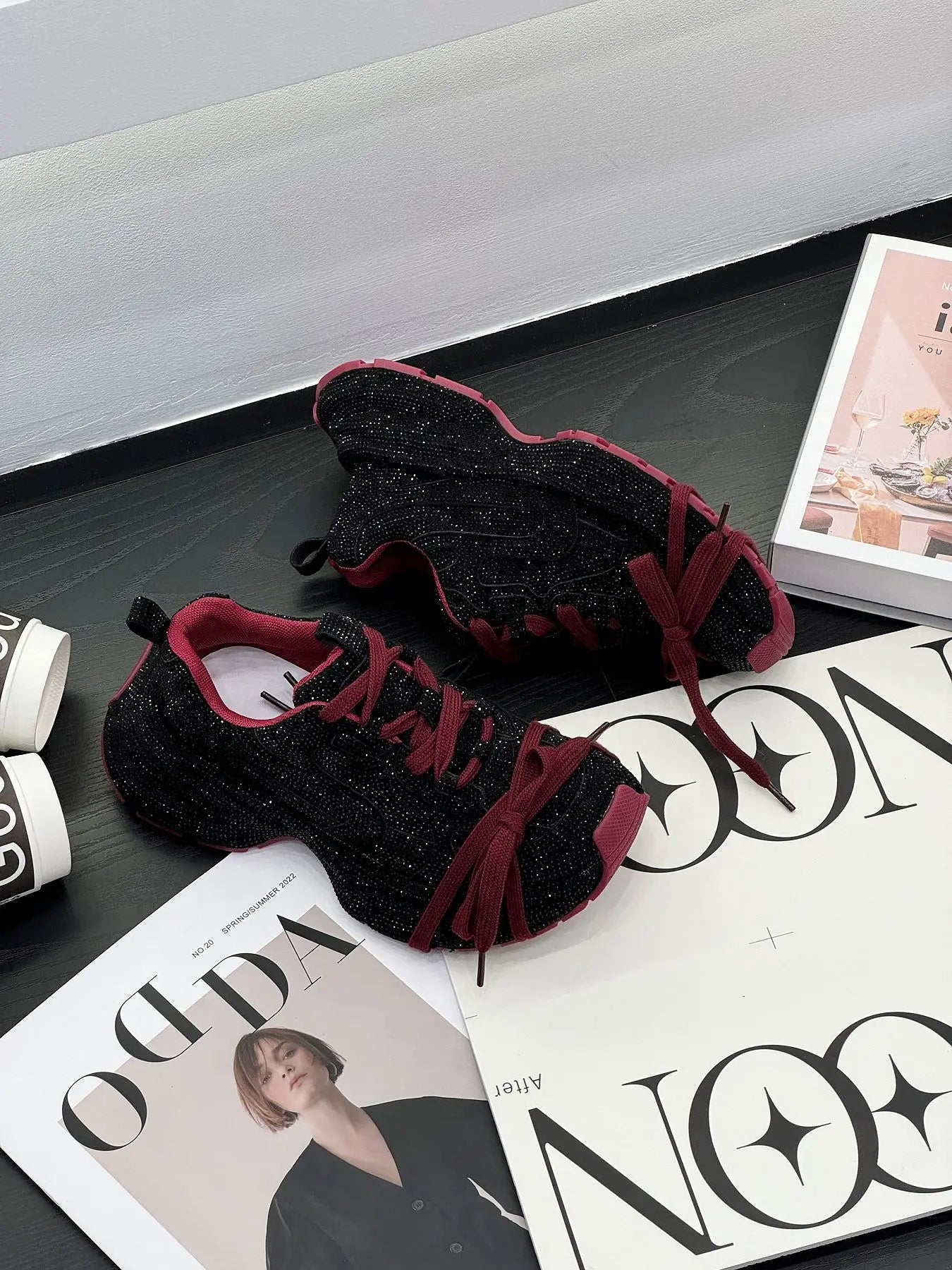 Gypsy Rhinestone Thick-soled Fried Street Women's Autumn 2024 New Ins Trendy Fashion Casual Dad Shoes sneakers_platform