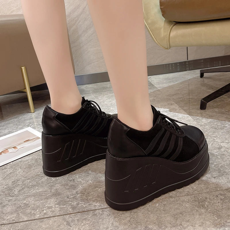 Big Size 35-43 Black Design Female Goth Platform Fashion Cosplay Wedges High Heels Women's Pumps 2025 Street Sneaker Shoes Woman sneakers_platform