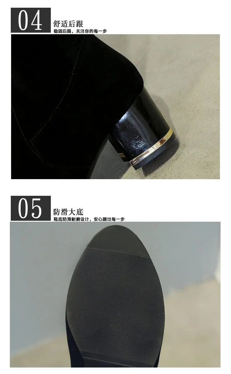 Heels Women's Boots Side Zippers Women's Long Boots Thick Heels High Shoes for Women High Heels Autumn Winter 2026 New boots_highheel