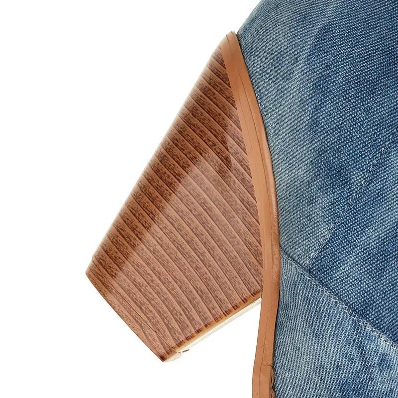 Women Fashion Wedges Denim Knee High Boots High Heel Cowboy Boots Slip on Autumn Winter Boots Women Botas Altas Plataforma Mujer boots_highheel
