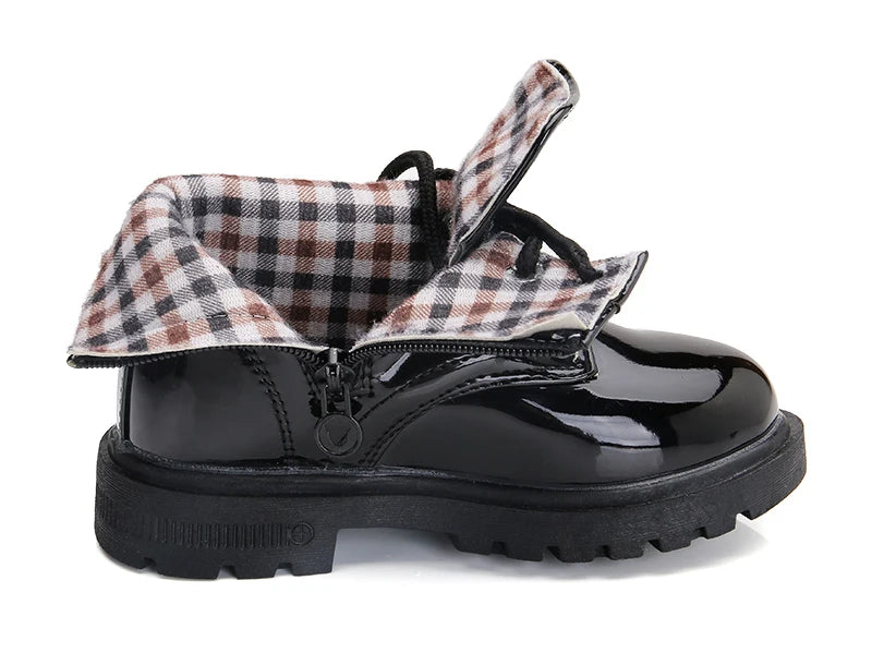 2026 New Winter Children Shoes PU Leather Waterproof Plush Boots Kids Snow Boots Brand Girls Boys Casual Boots Fashion Sneakers kids_shoes