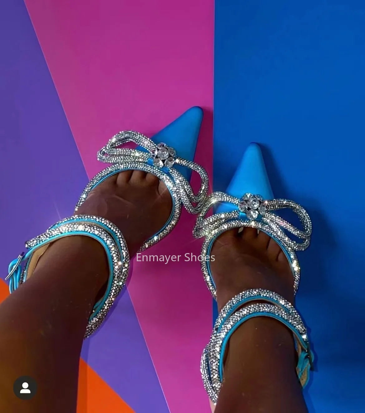 2022 New Rhinestone Butterfly-knot Sandals Fine Heel Sandals Women Crystal Fairy Wind Pink Bow Tie With Diamond High Heels heels_bridal