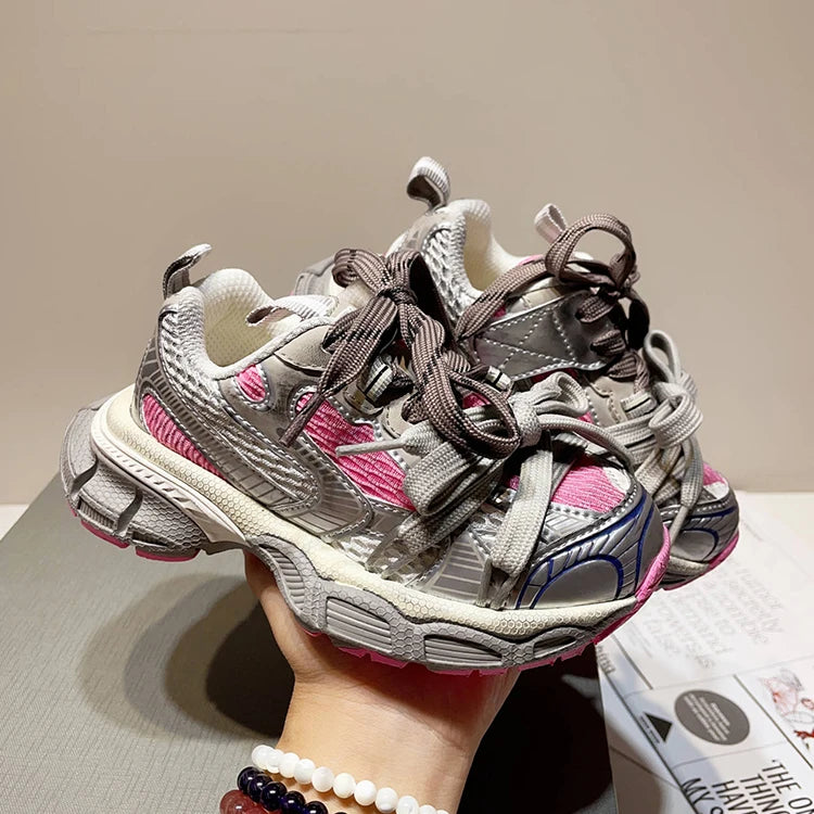 Autumn Runner pink Black Boy Girl Chunky Mesh Lightweight Non-Slip Table Tennis Outdoor Custom Running Shoes sneakers_platform