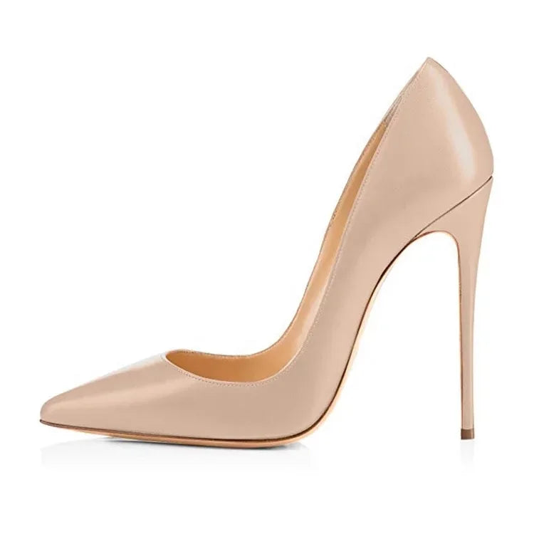 Dropshipping Tacon Alto European Trendy Big Size Stiletto Pumps Super High Custom Design Elegant Sexy Nude Heels for Ladies heels_high heels_stiletto