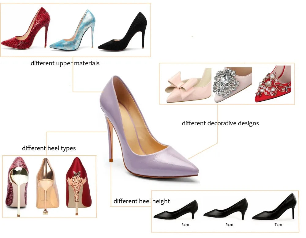 Front Belt Buckles Slim High Heels Big Size 47 Women Dress Pointy Toe Pumps Stiletto Basic Wide Feet Evening Shoes heels_stiletto