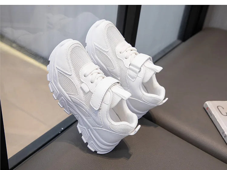 Summer Boys' Mesh Sneakers Large Children's Breathable Upper Lace Single Mesh Hollow Logo Design Slip-On Trendy Summer Shoe kids_shoes