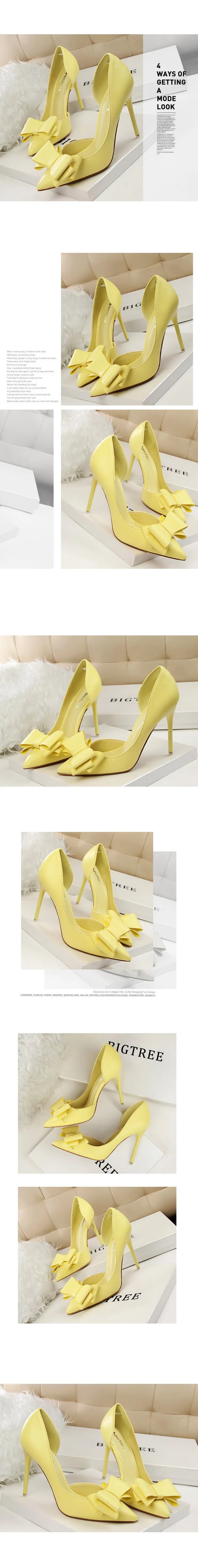 BIGTREE Shoes Bow-knot Woman Pumps Stiletto 10.5 Cm Women Basic Pump Pointed Toe Classic Pumps Sexy High Heels Women Shoes 2025 heels_stiletto