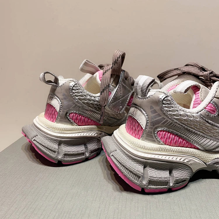 Autumn Runner pink Black Boy Girl Chunky Mesh Lightweight Non-Slip Table Tennis Outdoor Custom Running Shoes sneakers_platform