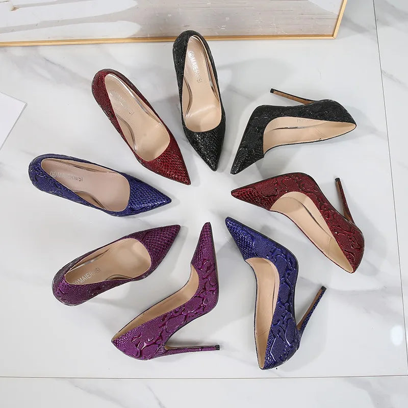 Autumn Collection Custom Women's Designer Pumps Wholesale Genuine Leather Insole Red Bottom High Heels Thin Work Pointed Toe heels_stiletto