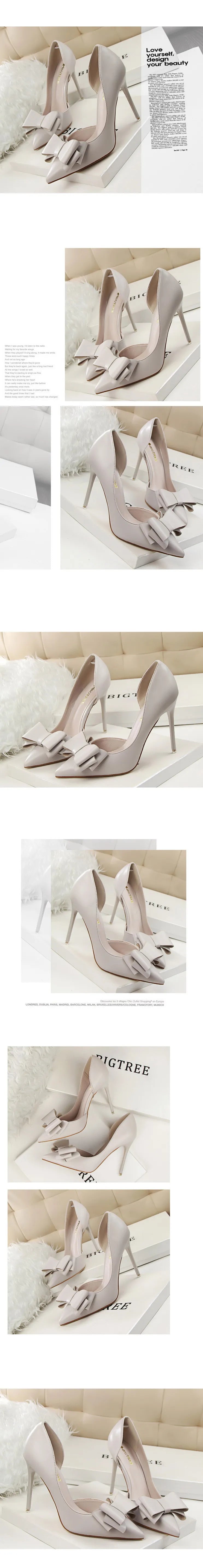 BIGTREE Shoes Bow-knot Woman Pumps Stiletto 10.5 Cm Women Basic Pump Pointed Toe Classic Pumps Sexy High Heels Women Shoes 2025 heels_stiletto