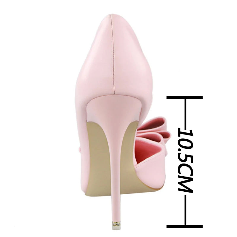 BIGTREE Shoes Bow-knot Woman Pumps Stiletto 10.5 Cm Women Basic Pump Pointed Toe Classic Pumps Sexy High Heels Women Shoes 2025 heels_stiletto