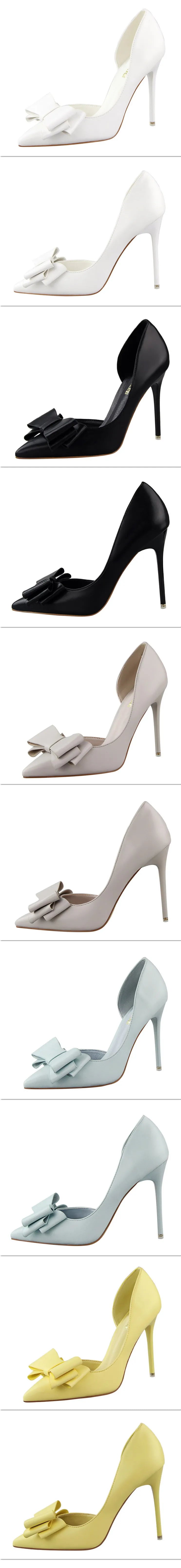 BIGTREE Shoes Bow-knot Woman Pumps Stiletto 10.5 Cm Women Basic Pump Pointed Toe Classic Pumps Sexy High Heels Women Shoes 2025 heels_stiletto