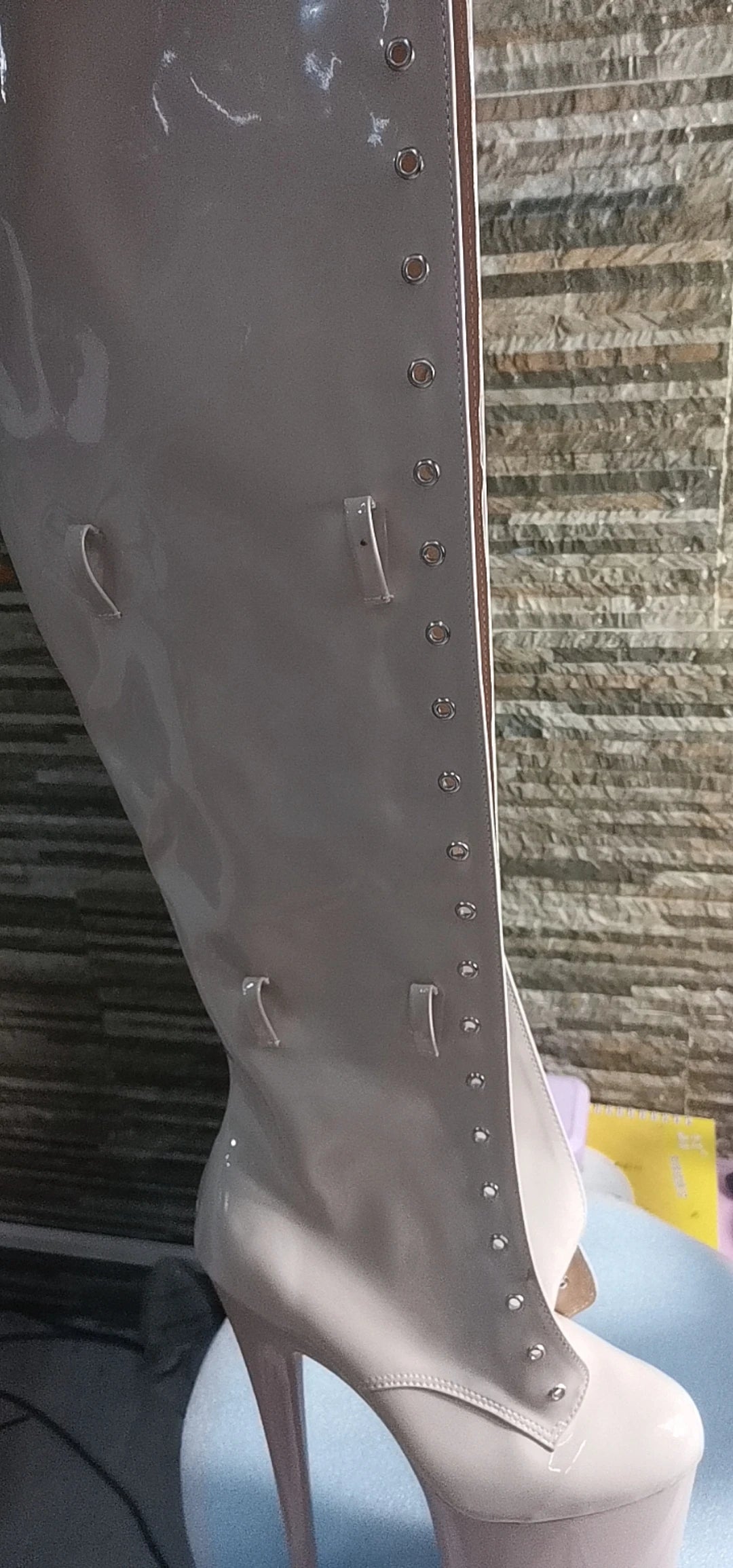 12-23cm high heels high boots, buckle boots round head dancer fashion sexy catwalk shoes to thigh high boots_platform