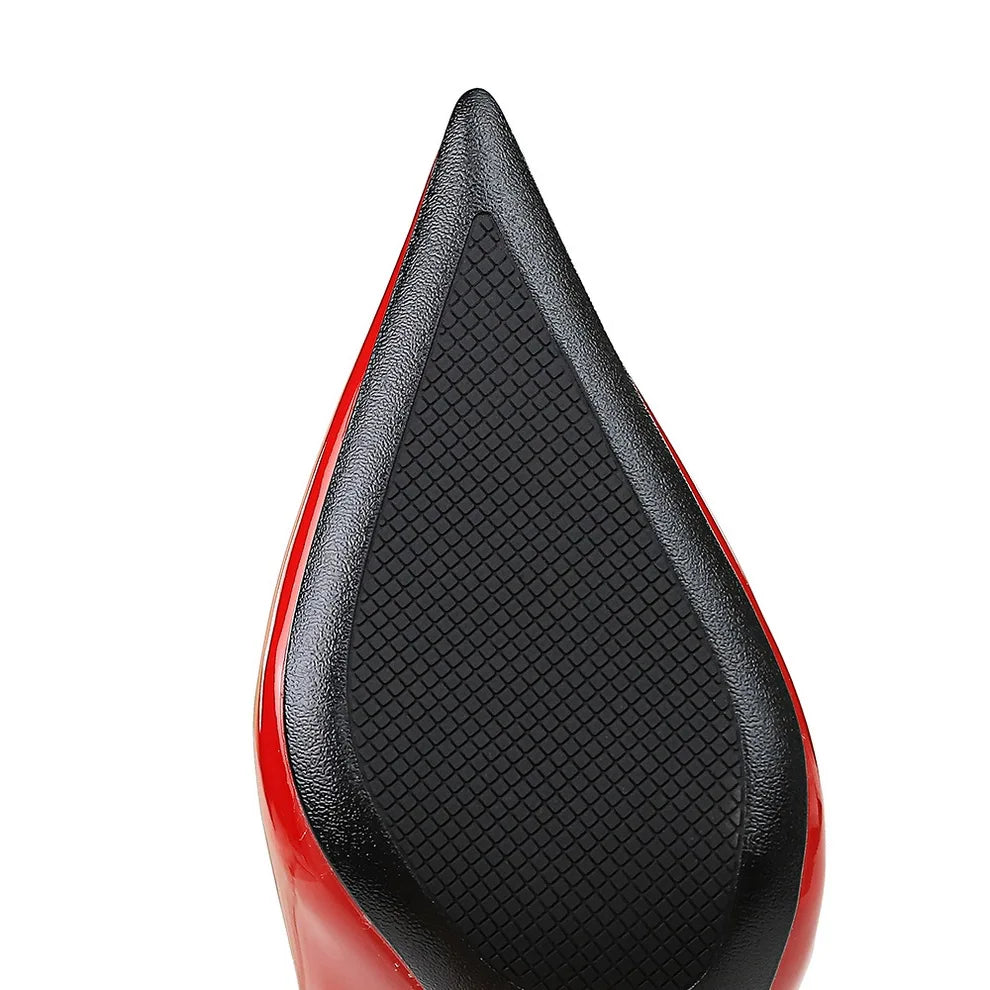 Nude Glossy Elegant Pointed Toe Fashion Sexy Ladies Shoes Stiletto High Heels with Big Size 43 heels_stiletto