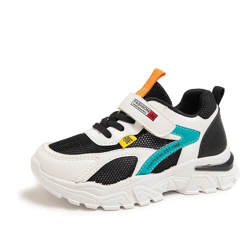 Summer Boys' Mesh Sneakers Large Children's Breathable Upper Lace Single Mesh Hollow Logo Design Slip-On Trendy Summer Shoe kids_shoes