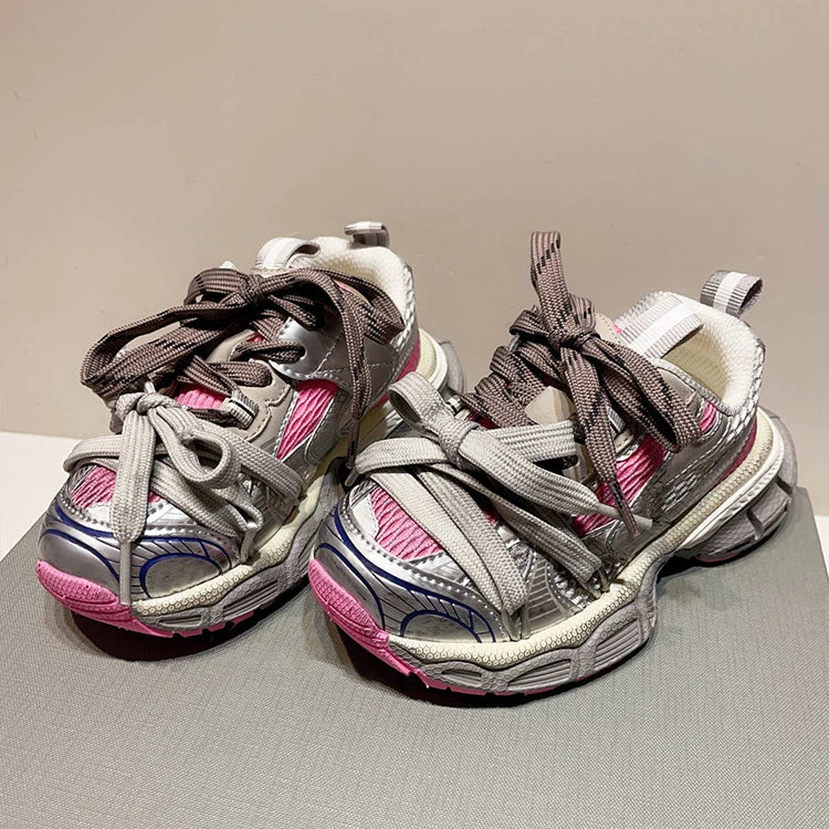 Autumn Runner pink Black Boy Girl Chunky Mesh Lightweight Non-Slip Table Tennis Outdoor Custom Running Shoes sneakers_platform