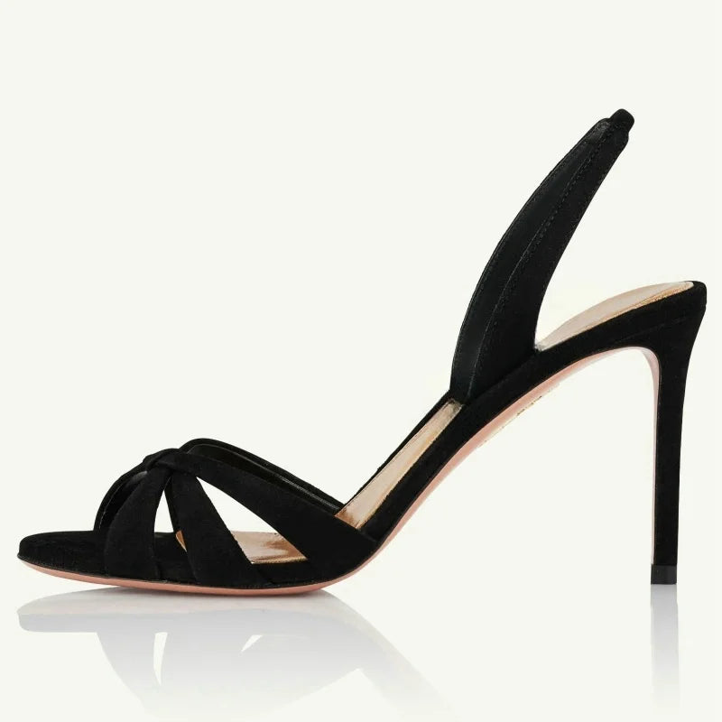 Women's Height Increasing High Heels Sandals Sexy Summer Pointed Toe Rhinestone Chain Slingbacks Anti-Slippery Buckle Spring heels_stiletto