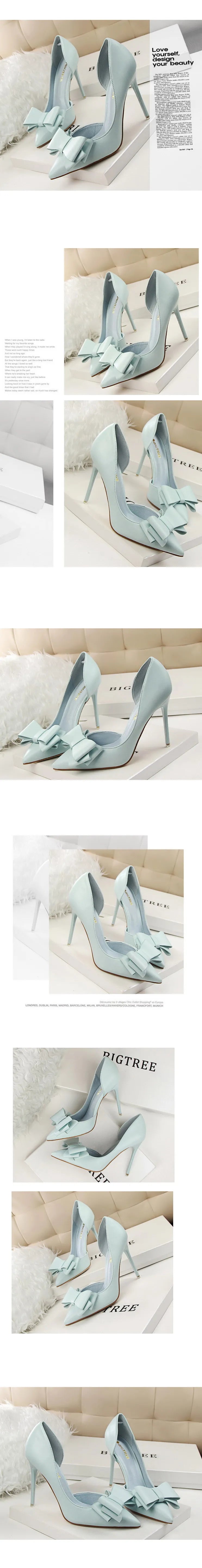 BIGTREE Shoes Bow-knot Woman Pumps Stiletto 10.5 Cm Women Basic Pump Pointed Toe Classic Pumps Sexy High Heels Women Shoes 2025 heels_stiletto