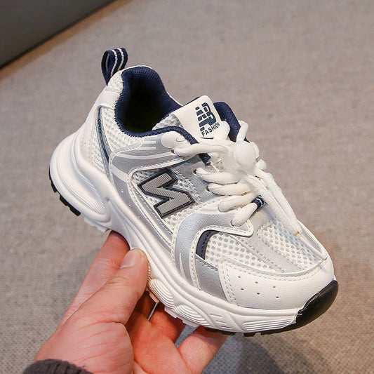 Kids White Sneaker 2025 Spring Mesh Breathable Boys and Girls Trendy Dad Shoes Children's Casual Running Shoes kids_shoes