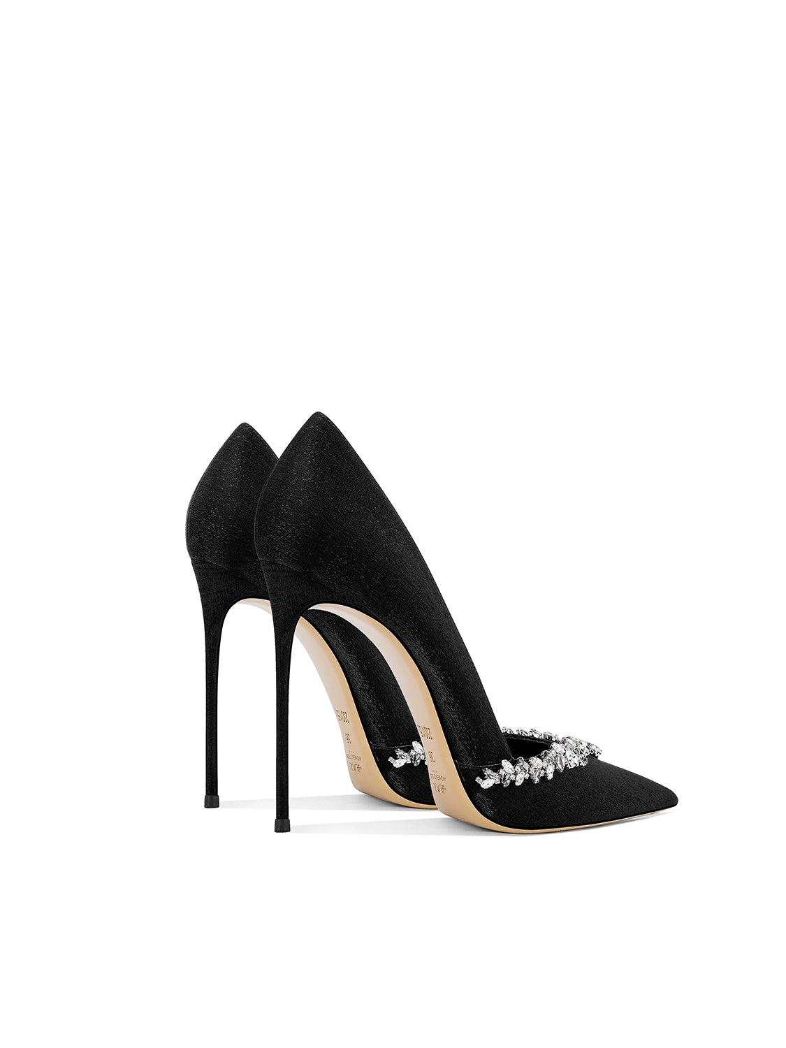 Adult Lady like Woman Black Refined Grace Crystal High Heels Women 2025 New Arrival Women Pointed Toe Stiletto Heel Internet Celebrity Burst Flats Flats OL heels_stiletto