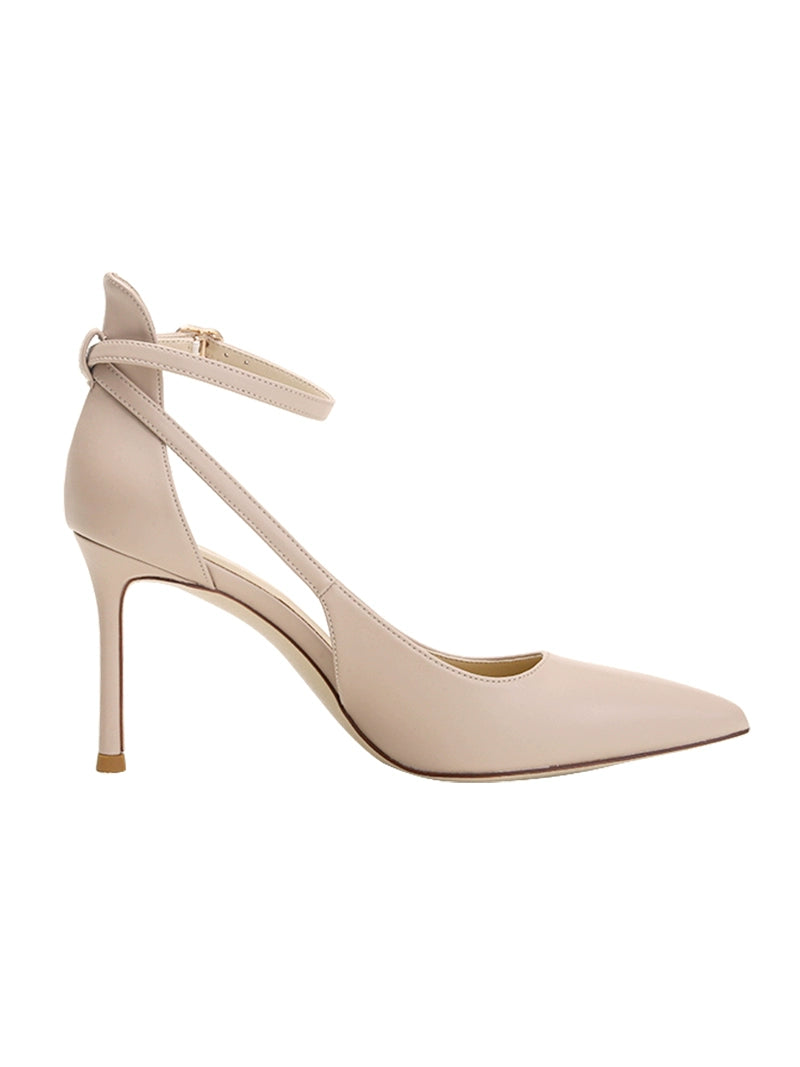 Feiyan Pointed Toe Buckle Strap Stiletto Heel Nude Color Shoes heels_stiletto
