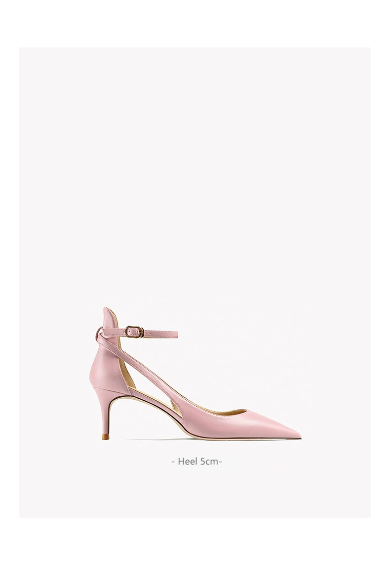 2025 Summer New Arrival Strap Roman Closed Toe Sandals Women's Stiletto Heel Pink Openwork Strap Pointed High Heels heels_stiletto