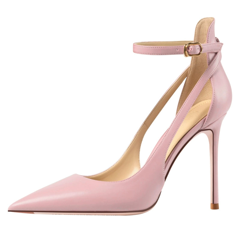 2025 Summer New Arrival Strap Roman Closed Toe Sandals Women's Stiletto Heel Pink Openwork Strap Pointed High Heels heels_stiletto