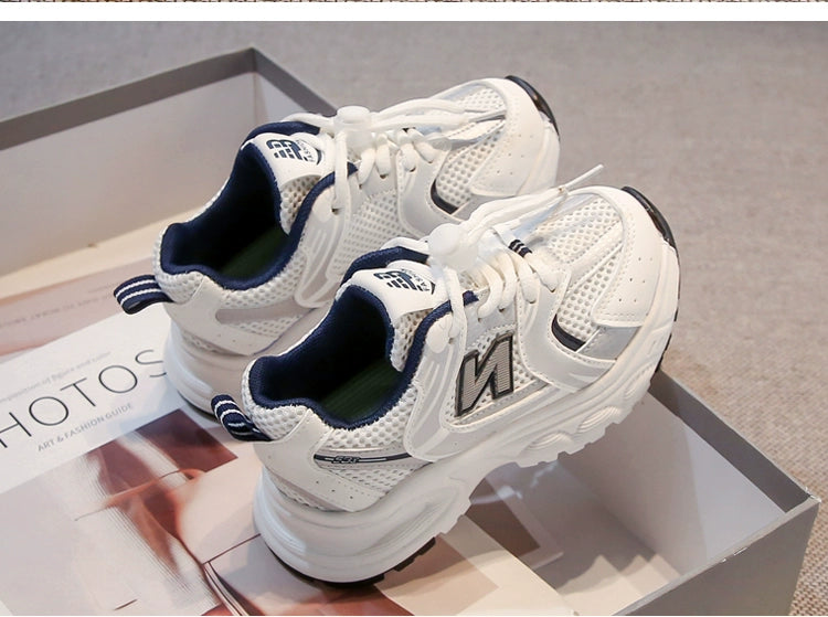 Kids White Sneaker 2025 Spring Mesh Breathable Boys and Girls Trendy Dad Shoes Children's Casual Running Shoes kids_shoes