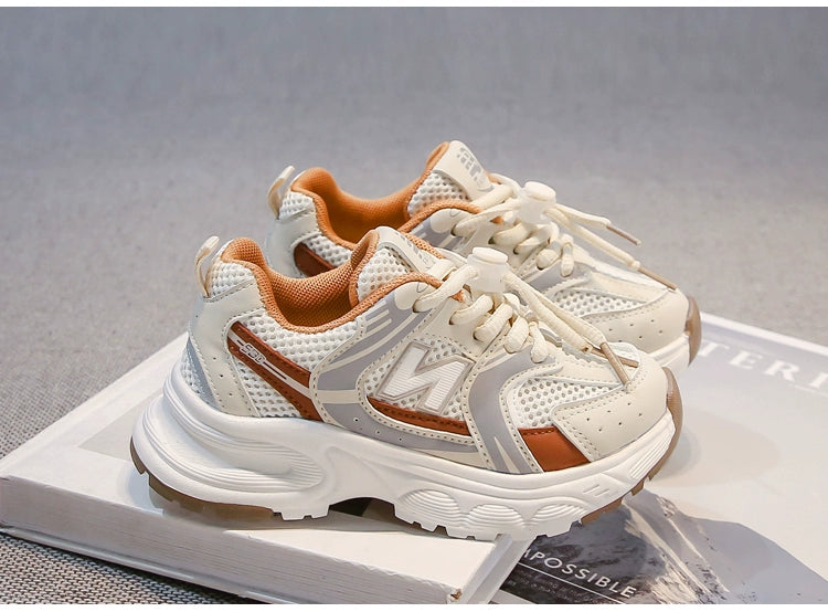 Kids White Sneaker 2025 Spring Mesh Breathable Boys and Girls Trendy Dad Shoes Children's Casual Running Shoes kids_shoes