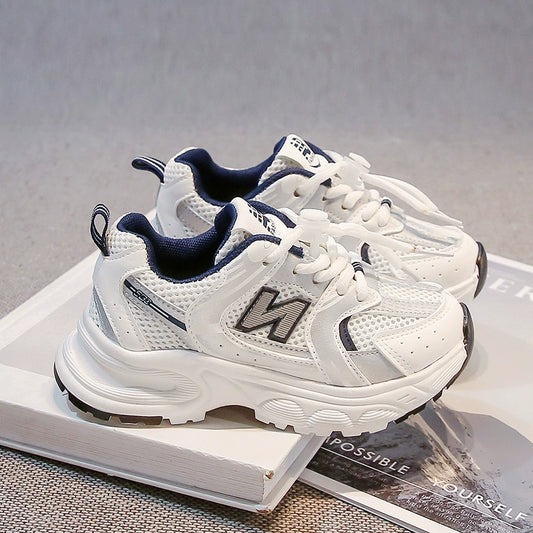 Kids White Sneaker 2025 Spring Mesh Breathable Boys and Girls Trendy Dad Shoes Children's Casual Running Shoes kids_shoes