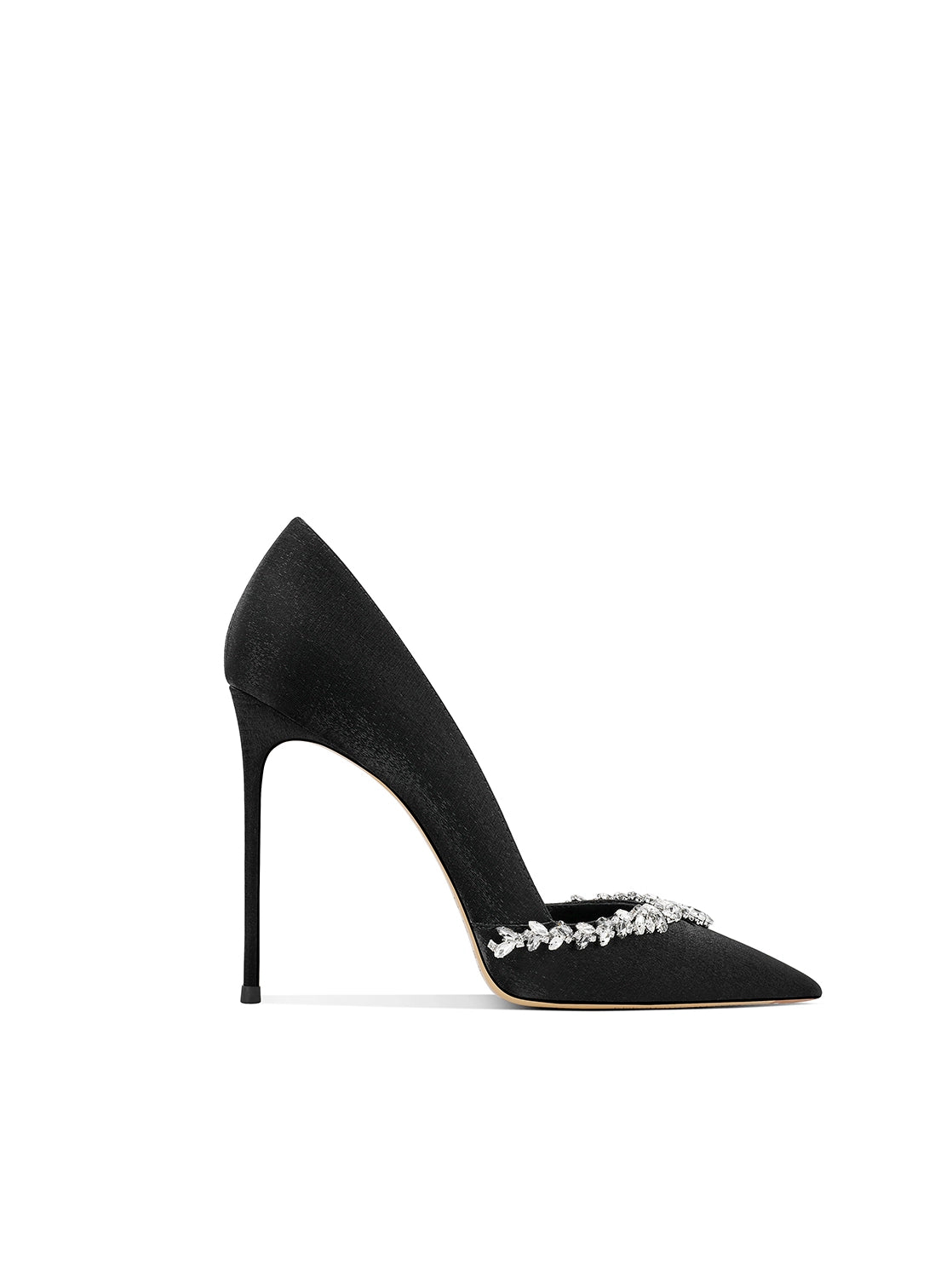 Adult Lady like Woman Black Refined Grace Crystal High Heels Women 2025 New Arrival Women Pointed Toe Stiletto Heel Internet Celebrity Burst Flats Flats OL heels_stiletto