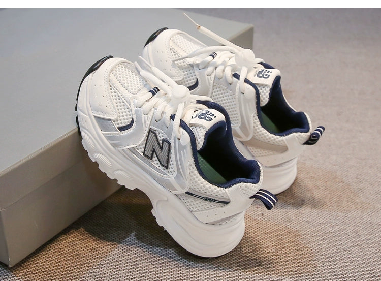 Kids White Sneaker 2025 Spring Mesh Breathable Boys and Girls Trendy Dad Shoes Children's Casual Running Shoes kids_shoes