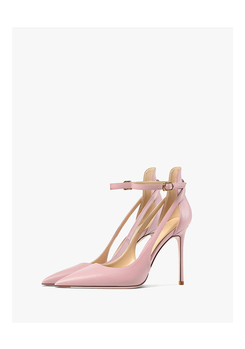 2025 Summer New Arrival Strap Roman Closed Toe Sandals Women's Stiletto Heel Pink Openwork Strap Pointed High Heels heels_stiletto