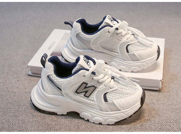 Kids White Sneaker 2025 Spring Mesh Breathable Boys and Girls Trendy Dad Shoes Children's Casual Running Shoes kids_shoes