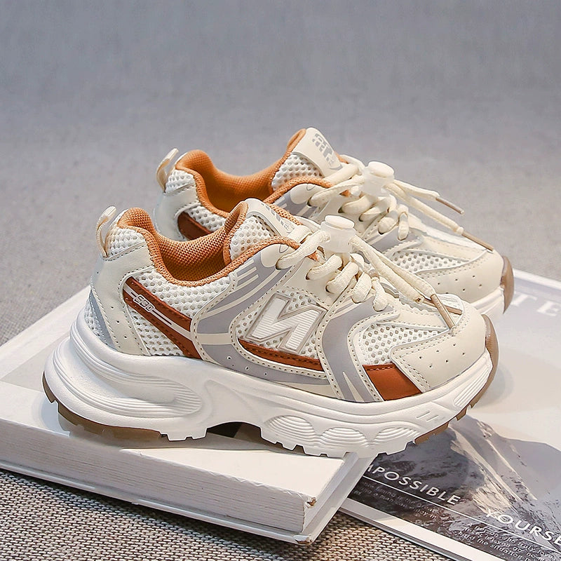 Kids White Sneaker 2025 Spring Mesh Breathable Boys and Girls Trendy Dad Shoes Children's Casual Running Shoes kids_shoes