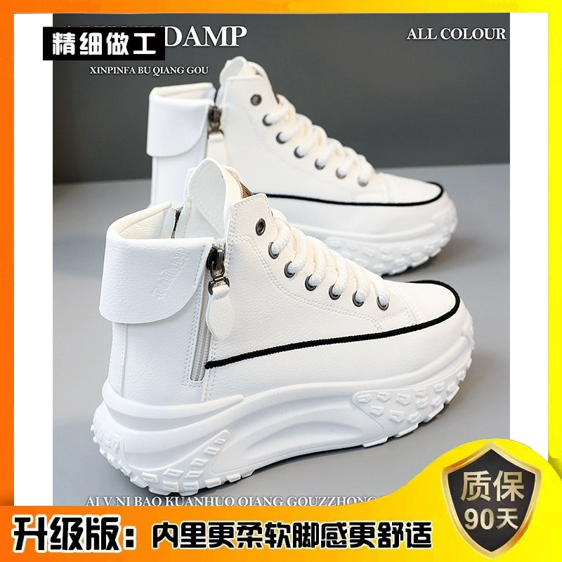 Women's High-Top Shoes 2025 New Arrival Best Selling Women's Shoes Fall Easiest for Match Raise the Bottom Fall and Winter White Casual Sports Shoes sneakers_platform