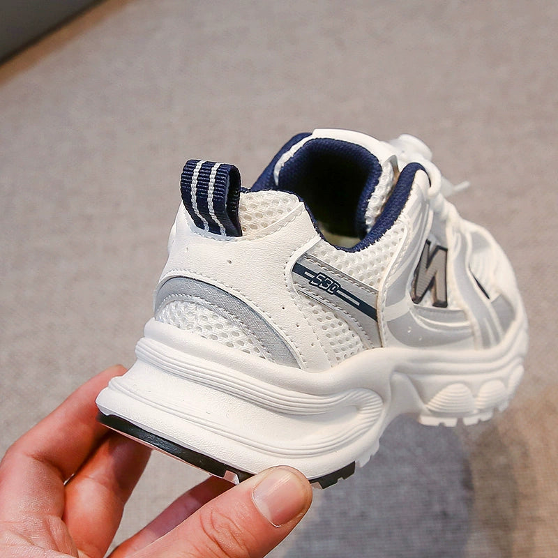 Kids White Sneaker 2025 Spring Mesh Breathable Boys and Girls Trendy Dad Shoes Children's Casual Running Shoes kids_shoes