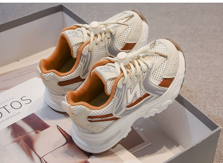 Kids White Sneaker 2025 Spring Mesh Breathable Boys and Girls Trendy Dad Shoes Children's Casual Running Shoes kids_shoes