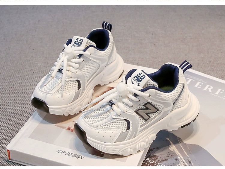 Kids White Sneaker 2025 Spring Mesh Breathable Boys and Girls Trendy Dad Shoes Children's Casual Running Shoes kids_shoes