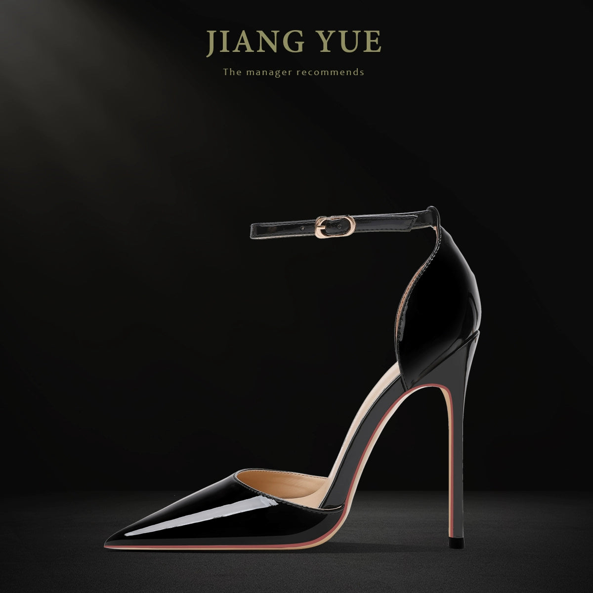 Patent Leather Hollow Super High Heel Sandals Sexy Buckle Strap heels_stiletto