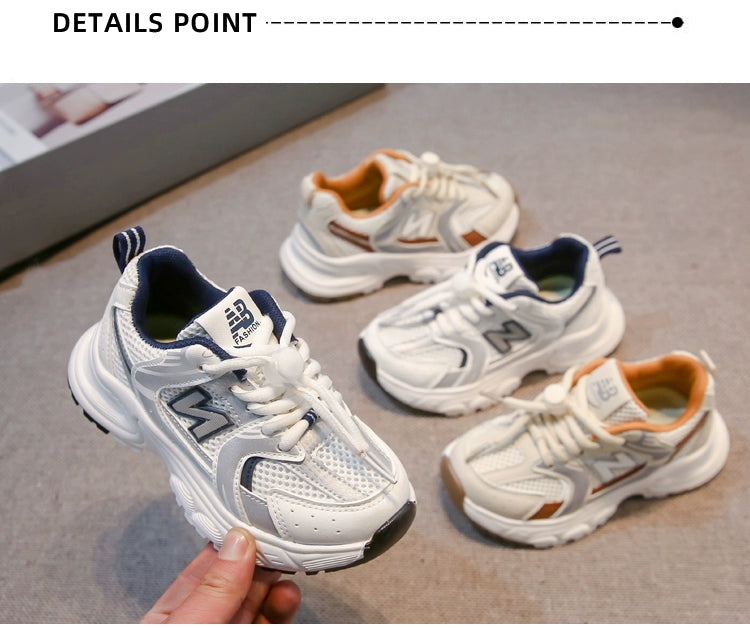 Kids White Sneaker 2025 Spring Mesh Breathable Boys and Girls Trendy Dad Shoes Children's Casual Running Shoes kids_shoes