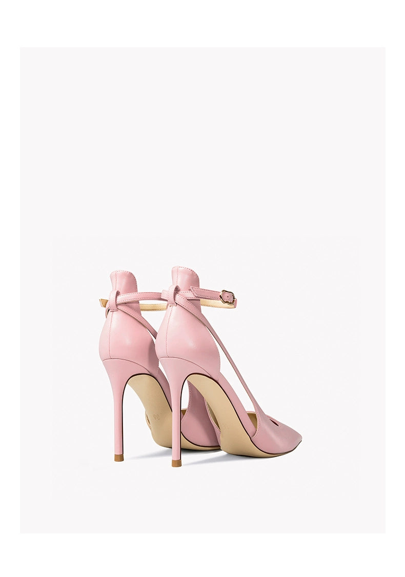 2025 Summer New Arrival Strap Roman Closed Toe Sandals Women's Stiletto Heel Pink Openwork Strap Pointed High Heels heels_stiletto