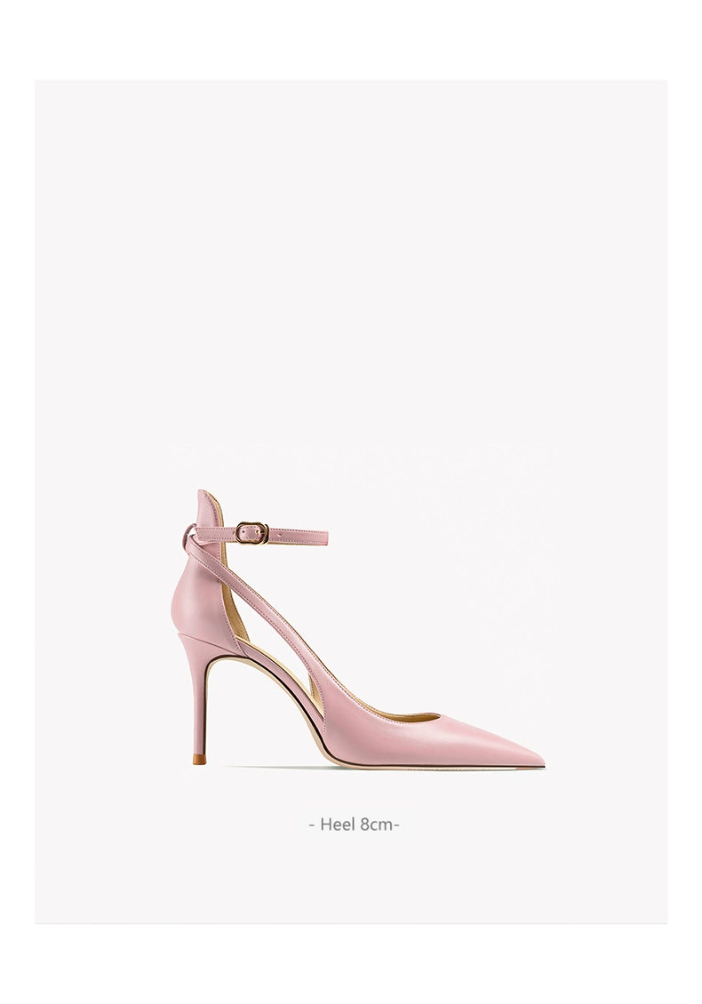 2025 Summer New Arrival Strap Roman Closed Toe Sandals Women's Stiletto Heel Pink Openwork Strap Pointed High Heels heels_stiletto