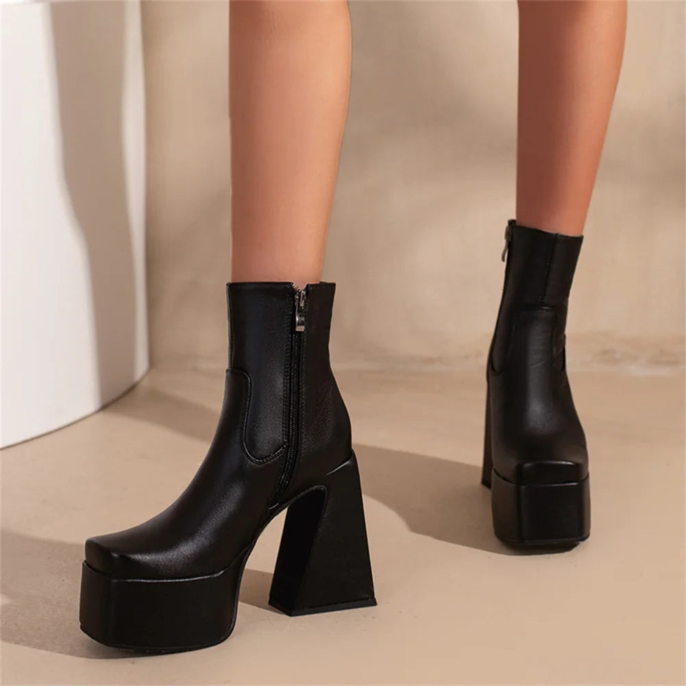 Platform Over The Knee High Boots 2022 Brand Design Zipper White Black Fashion Motorcycle Boots Sexy Party Walking Comfy Shoes boots_platform