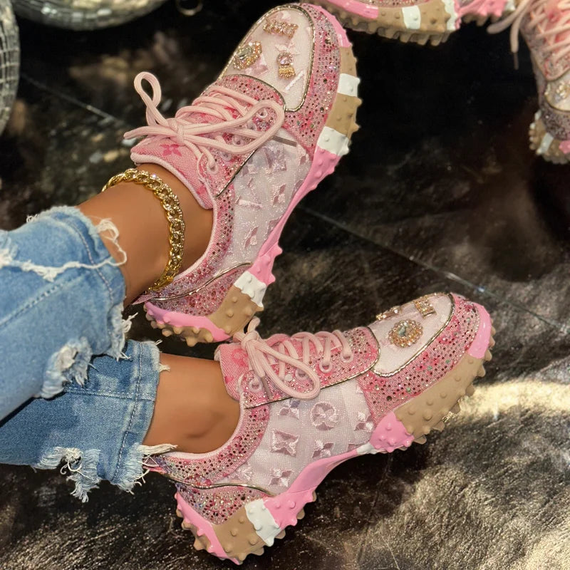 Women's Casual Sneakers Fashion Luxury Rhinestone Ladies Shoes 2025 New Outdoor Platform Female Sports Shoes Zapatos Mujer sneakers_platform
